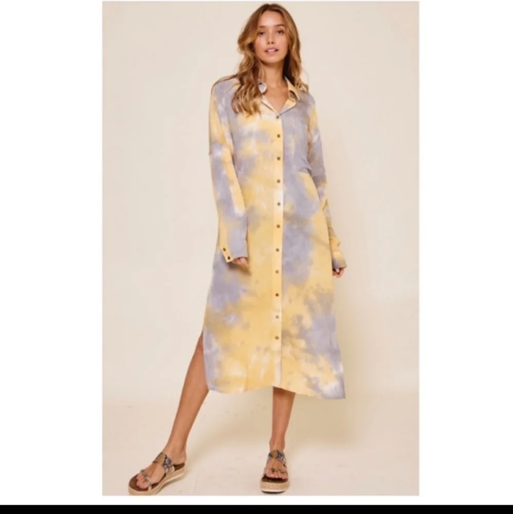 long tie dye shacket/ dress NWOT - Picture 5 of 13